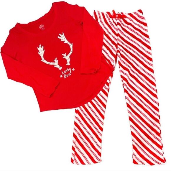 NWT Wondershop Size Medium Red “Lady Doe” Long Sleeve Christmas Tee - Picture 3 of 5